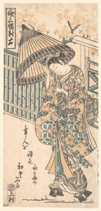 Young Lady with Parasol by Ishikawa Toyonobu