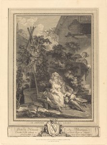 The Gallant Gardener by Isidore Stanislas Helman after Pierre Antoine Baudouin