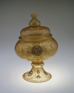 Footed Bowl with Cover by Islamic School
