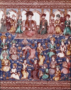 Islamic Art: Musicians and Dancers of the Court of Nasser-al-Din by Islamic School