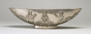 Oval bowl with Enthronement Scene