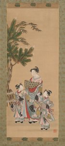 Courtesan and Two Attendants on New Year