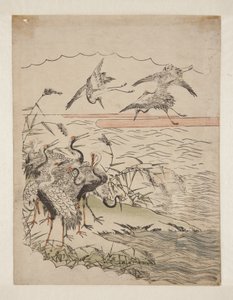 Returning Cranes by Isoda Koryusai