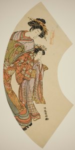 The Courtesan Hanaogi of the Ogiya and her Attendant, from the series 