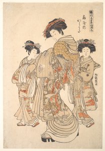 The Courtesan Karauta of the Ōgiya Brothel, from the series “A Pattern Book of the Year’s First Designs, Fresh as Spring Herbs” (“Hinagata wakana no hatsu moyō”) by Isoda Koryusai
