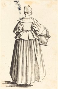 Peasant Woman with Basket, Seen from Behind by Israel Henriet after Jacques Callot