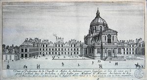 View of the Chapel and Maison de Sorbonne (engraving) by Israel the Younger Silvestre