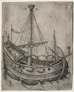 A Ship Moving Toward the Right