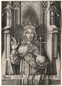 Christ the Redeemer Salvator Mundi by Israhel van Meckenem