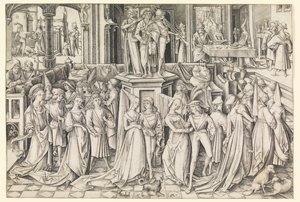 Dance of the Daughters of Herodias by Israhel van Meckenem