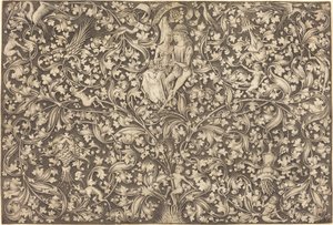 Ornament Panel with Two Lovers, c. 1490-1500 by Israhel van Meckenem