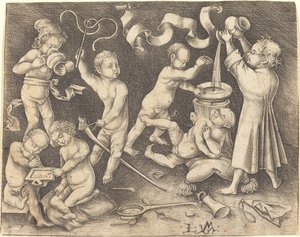 Seven Children at Play, c. 1490 by Israhel van Meckenem
