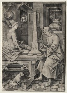 The Organ Player and His Wife by Israhel van Meckenem