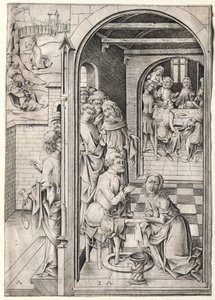 The Passion: Christ Washing the Feet of His Disciples by Israhel van Meckenem