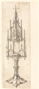 A Gothic Monstrance by Israhel van Meckenem after Master W with the Key