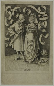 The Ill-Assorted Couple by Israhel van Meckenem the younger