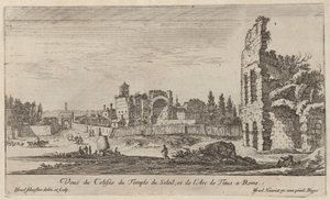 View of the Colosseum, the Temple of the Sun, and the Arch of Titus in Rome by Israël Silvestre