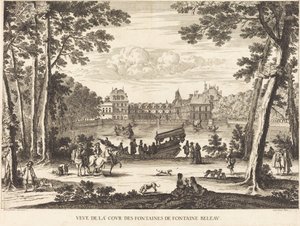 View of the Courtyard of the Fountains of Fontainebleau by Israël Silvestre