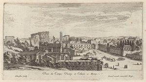 View of the Campo Vaccino and Colosseum in Rome by Israël Silvestre