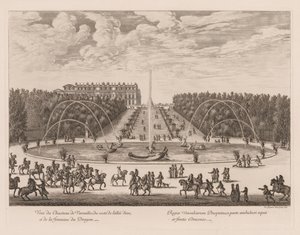 View of the Château de Versailles, from the Side of the Alley and the Dragon Fountain by Israël Silvestre