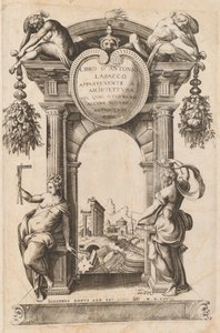 Book Belonging to Architecture [Title Page] by Italian 16th Century, after Antonio Labacco, published by Giovanni Boni