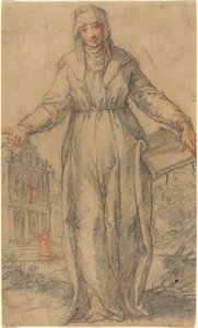 Female Saint (Saint Clare of Assisi or Saint Catherine of Siena?) by Italian 17th Century
