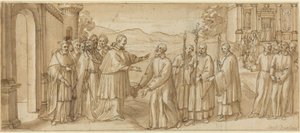 The Meeting of San Carlo Borromeo and San Filippo Neri by Italian 17th Century