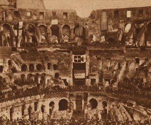 Commemorations a Year After America Entered World War One, at the Colosseum, Rome, Italy by Italian Photographer