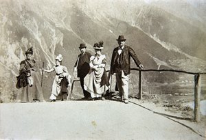 Tourists in the Mountains, Italy, c.1895 by Italian Photographer
