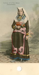 Woman Wearing Traditional Costume, San Polo Matese, Molise, Italy, ca 1910 by Italian Photographer