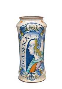 A Deruta Maiolica "Bella Donna" Albarello, c.1510-20 by Italian School