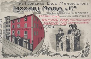 Advertisement for Lazzari Moro & Co lace, Florence, Italy by Italian School
