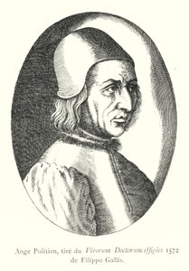 Angelo Poliziano, from Virorum Doctorum Effigies 1572 by Filippo Gallis (engraving) by Italian School