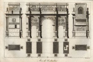 Arch of Constantine in Rome - engraving from 