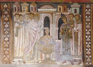 Baptism of Constantine which heals his leprosy