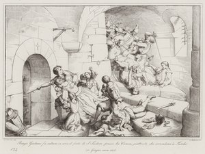 Biagio Giuliani blows up the fort of St. Theodore near Canea rather than surrender to the Turks by Italian School