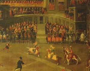 Carousel in the Courtyard of the Palais du Belvedere by Italian School