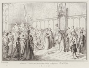 Caterina Cornaro Marries by Proxy Jacopo Lusignano, King of Cyprus by Italian School