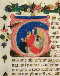 Celebration of the Eucharist, from a Mariegola of the lay guild of St. Jerome, c.1400 by Italian School