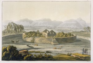 Circular Fortress of Cannar, Peru, from Le Costume Ancien et Moderne, Volume II, plate 1, by Jules Ferrario, published c.1820s-30s by Italian School