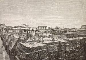 Cistern of the new aqueduct in Venice, Italy, engraving from L