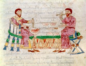 The Meal, from De Universo by Rabanus Maurus by Italian School
