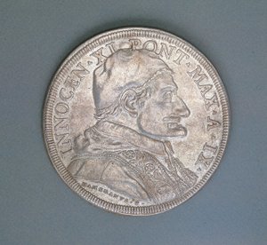 Coin depicting Pope Innocent XI by Italian School