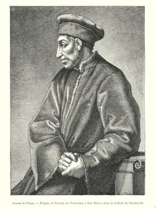 Cosimo the Elder, After the Portrait by Pontormo, at San Marco, in the Cell of Savonarola (engraving) by Italian School