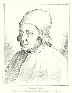 Cristoforo Landino, Chancellor and Secretary of the Republic by Italian School