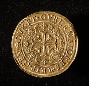 Currency of the Republic of Genoa: 12.5 gold doppie coin. Diam. 61 mm. 1656. Front. Genoa Musei di Strada Nuova by Italian School