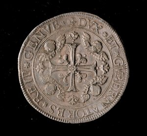 Currency of the Republic of Genoa: five ecus silver coin (1693) by Italian School