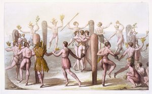 Dances of the Native Inhabitants of Virginia, c.1820 by Italian School
