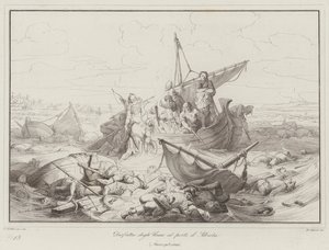 Defeat of the Huns at the port of Albiola, 903 by Italian School