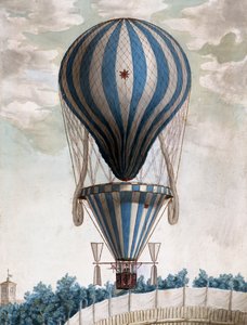 Early Hot Air Balloon in Flight by Italian School